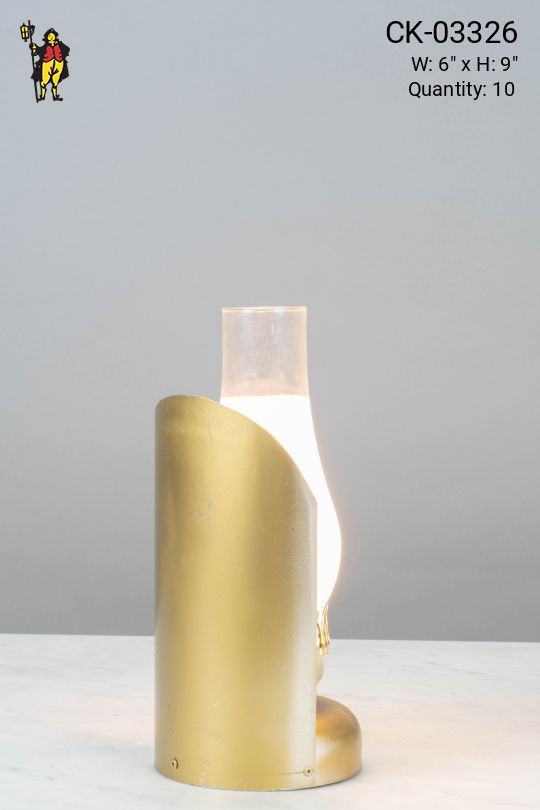 Brass Stage Footlight w/ Glass Chimney