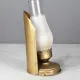 Distressed Bronze Stage Footlight w/Glass Chimney #0