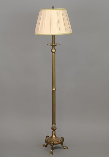 Footed Brass Floor Lamp