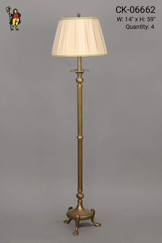 Footed Brass Floor Lamp