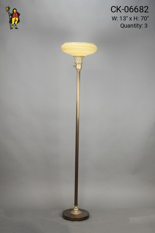 Brass Column Torchiere