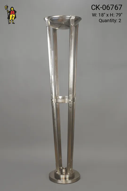 Chrome Art Deco Oversize Floor Lamps