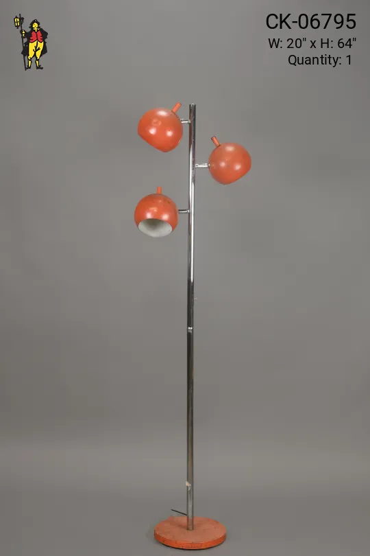 Orange Three Light Floor Lamp