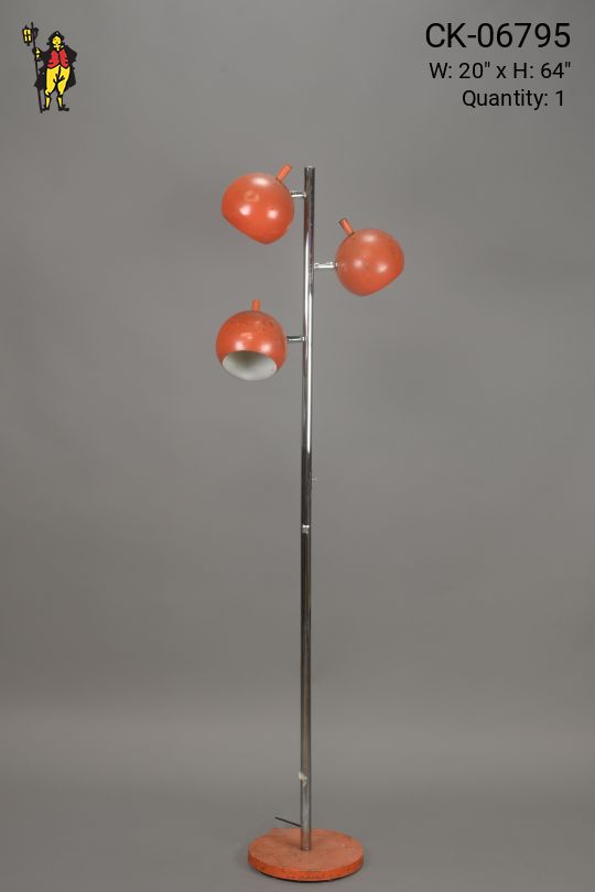 Orange Three Light Floor Lamp