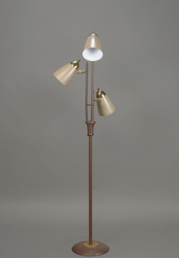 Beige Bullet Reflector Floor Lamp