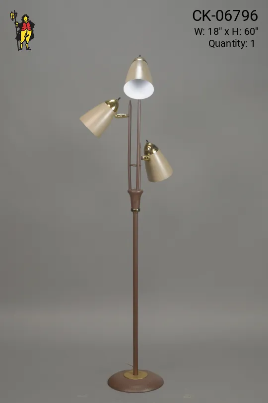 Beige Bullet Reflector Floor Lamp