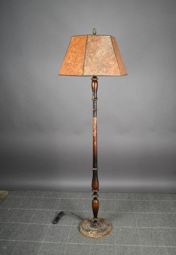 Wooden Pole Floor Lamp
