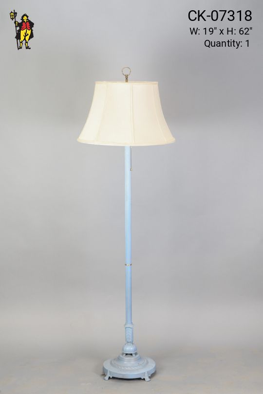 Painted Blue Footed Floor Lamp