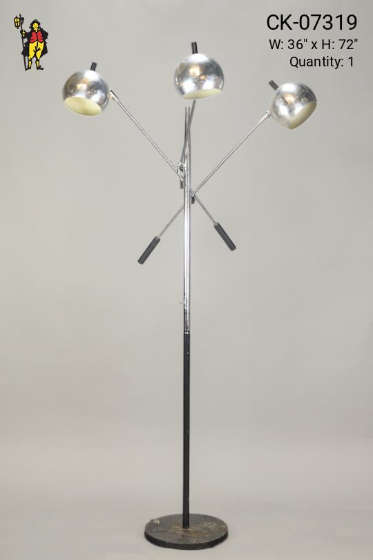 Three Arm Polished Nickel Floor Lamp