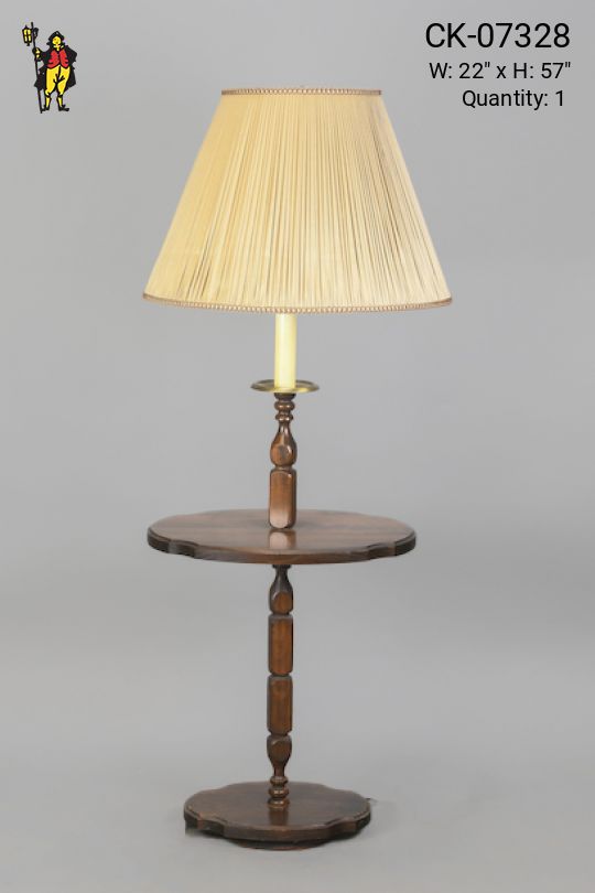 Wooden Floor Lamp w/Surrounding Wooden Table