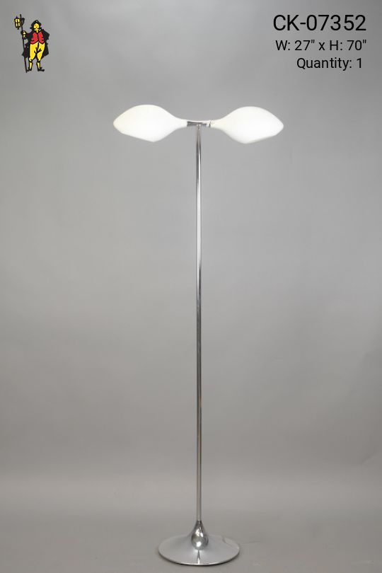 Chrome Two Light Modern Floor Lamp
