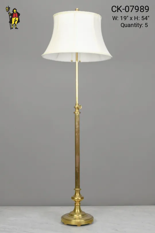 Adjustable Brass Column Floor Lamp