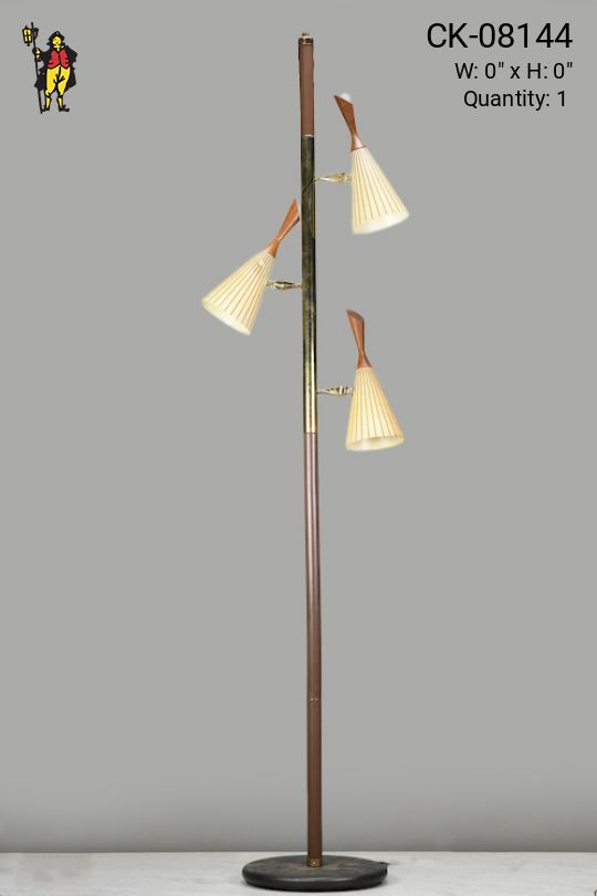 Mid Century Three Light Floor Lamp