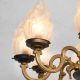 Large Brass Floor Lamp w/Flame Glass Shades #0