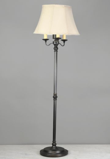 Black Pole Three Candle Floor Lamp