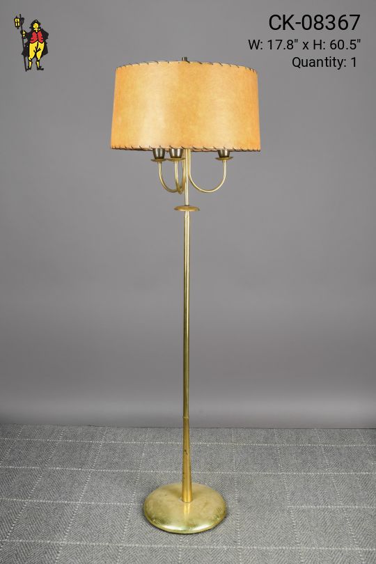 Brass Three Candle Floor Lamp