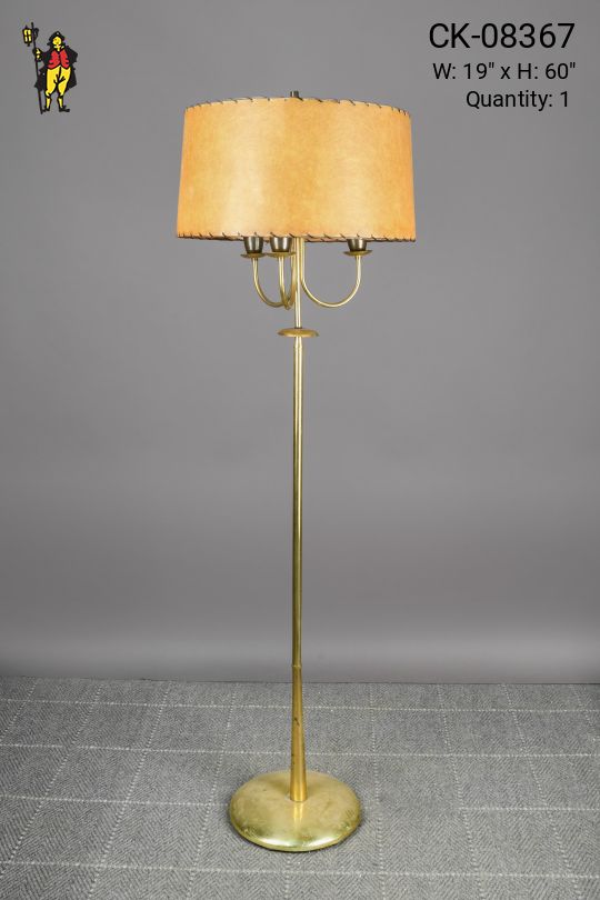 Brass Three Candle Floor Lamp