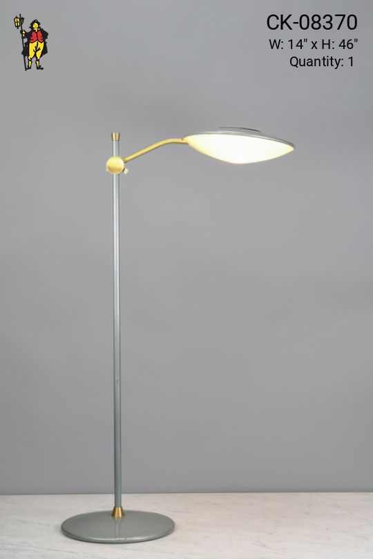 Green & Brass Adjustable Mid Century Floor Lamp