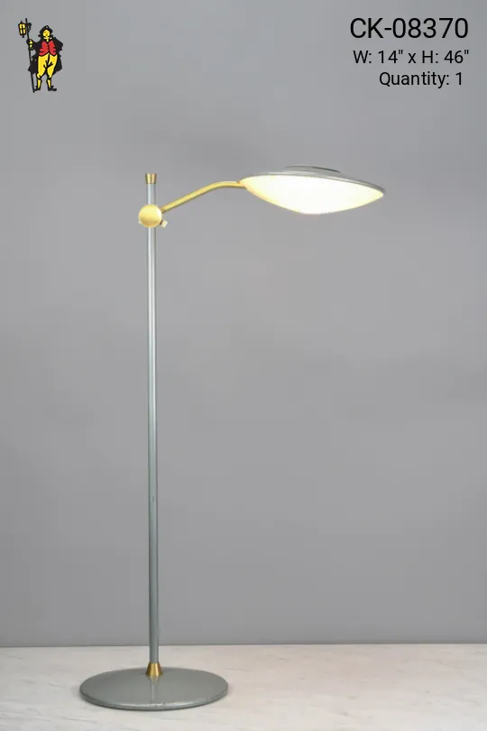 Green & Brass Adjustable Mid Century Floor Lamp