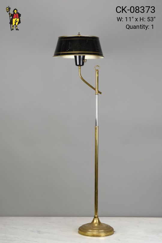 Black & Brass Adjustable Mid Century Floor Lamp