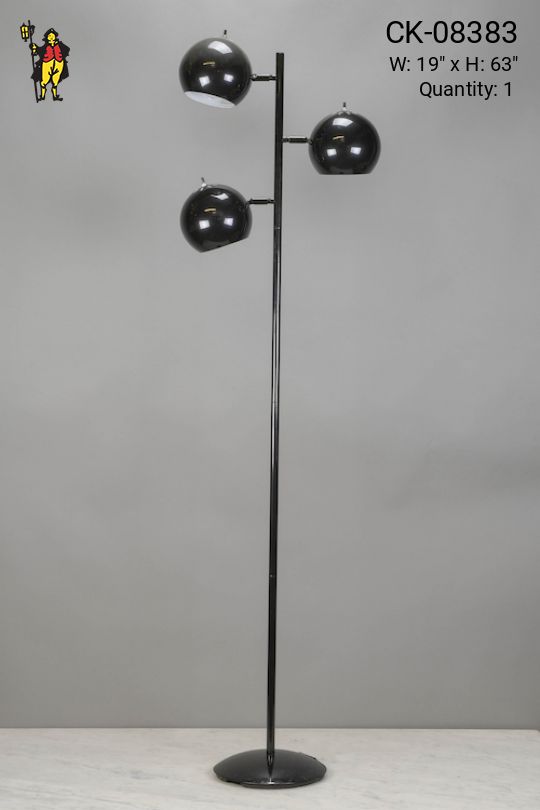 Black Three Light Floor Lamp