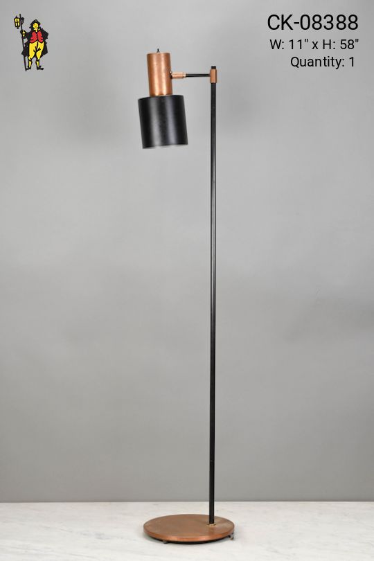 Adjustable Black & Wood Floor Lamp