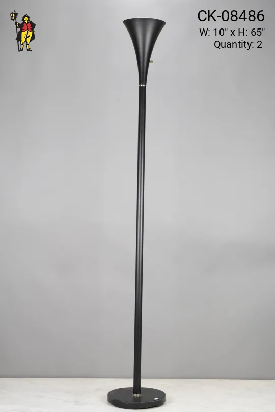 Black Modern Torchiere