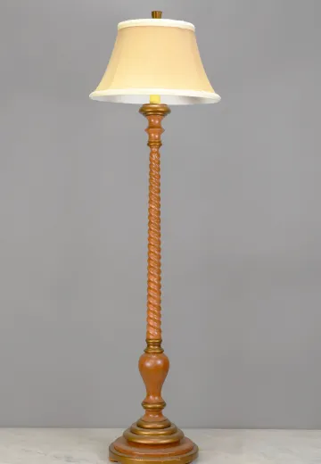 Wooden Spiral Floor Lamp