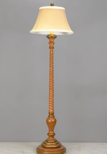 Wooden Spiral Floor Lamp
