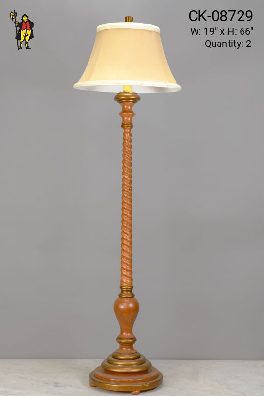 Wooden Spiral Floor Lamp