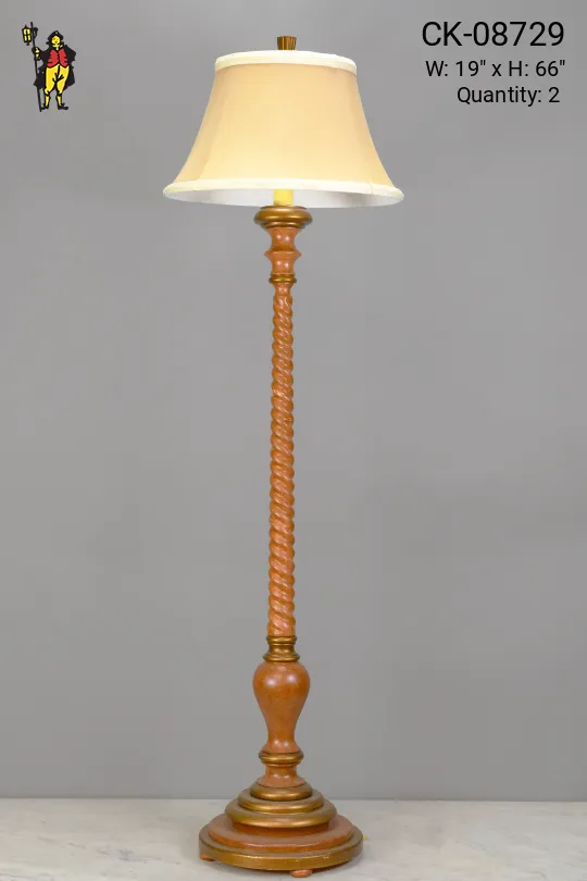 Wooden Spiral Floor Lamp