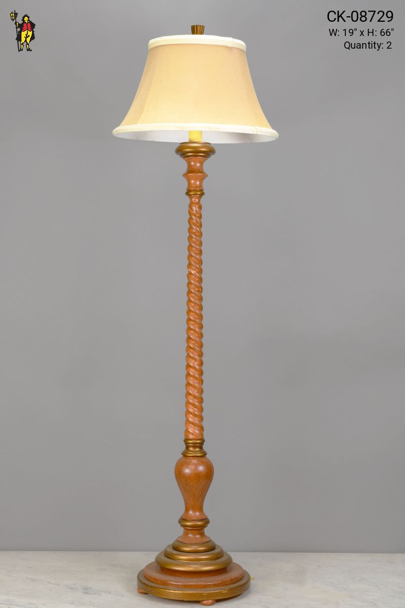 Wooden Spiral Floor Lamp Floor Lamps Collection City Knickerbocker Lighting Rentals