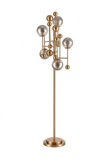 Five Light Glass Globe Floor Lamp