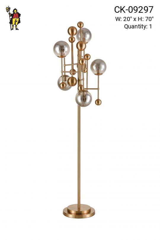 Five Light Glass Globe Floor Lamp