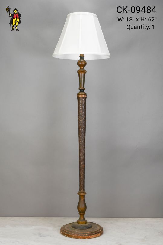Wooden Textured Floor Lamp