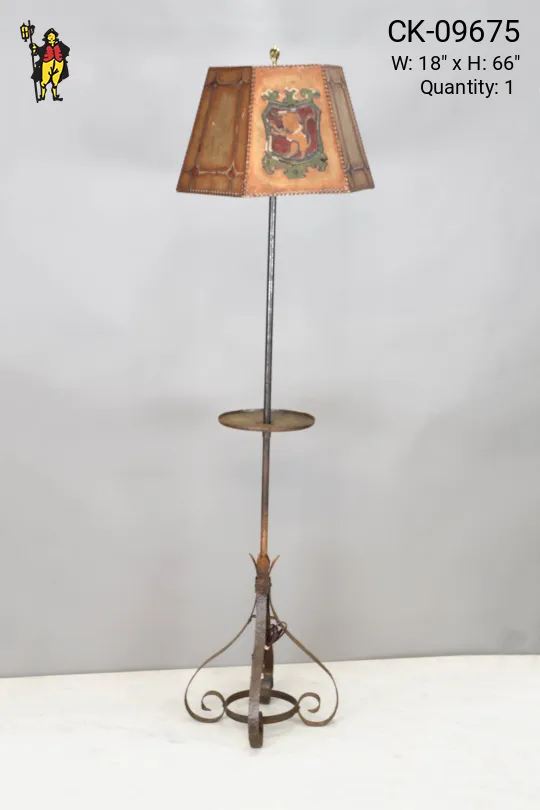 Wrought Iron Floor Lamp w/Mica Shade