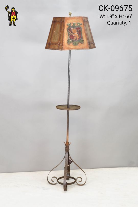 Wrought Iron Floor Lamp w/Mica Shade