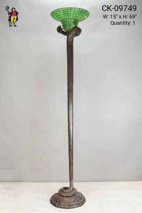 Bronze Art Nouveau Snake Floor Lamp