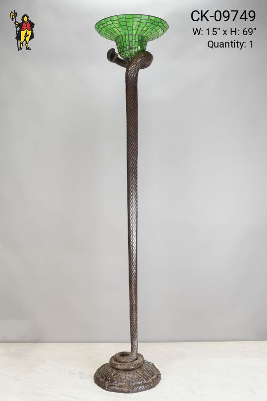 Bronze Art Nouveau Snake Floor Lamp