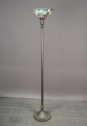 Floral Art Glass Torchiere