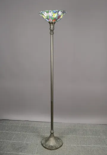 Floral Art Glass Torchiere