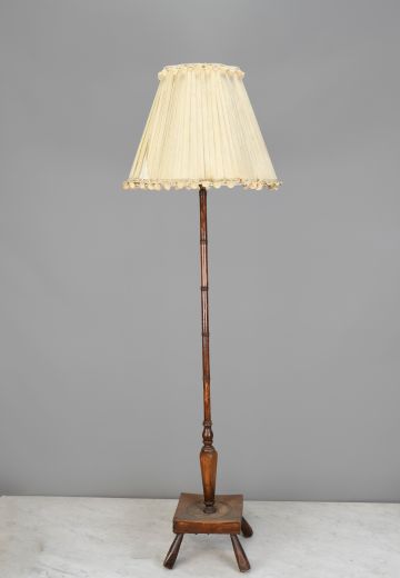 Footed Wooden Floor Lamp