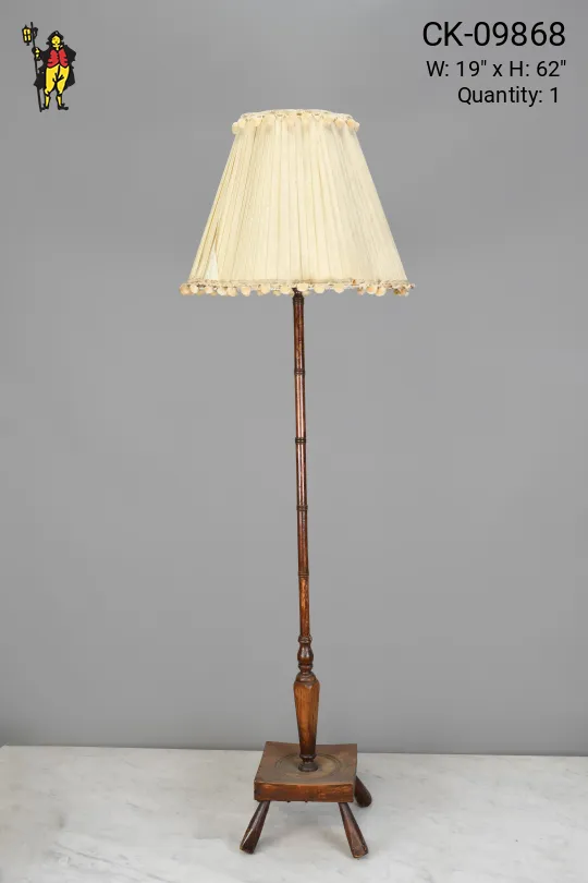 Footed Wooden Floor Lamp
