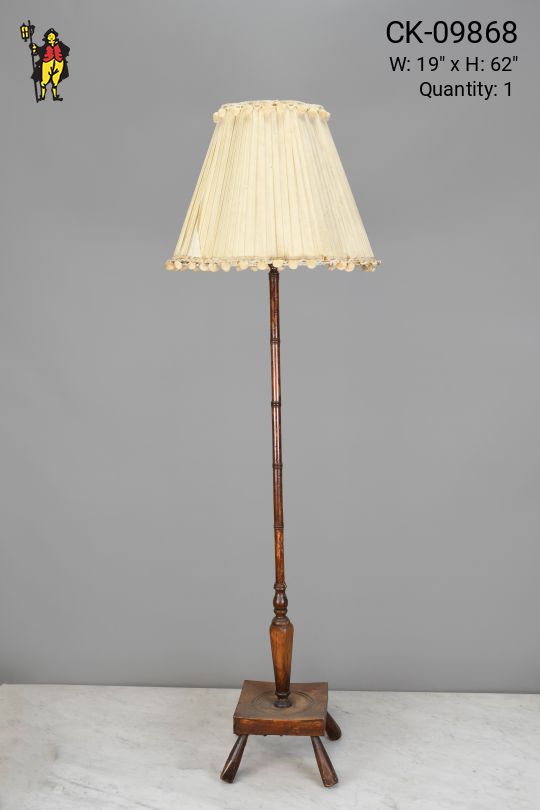 Footed Wooden Floor Lamp