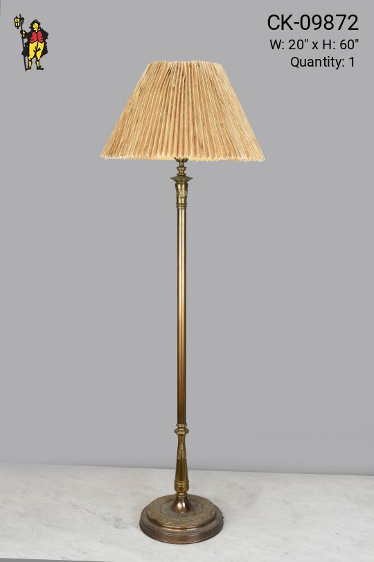 Mid Century Brass Pole Floor Lamp