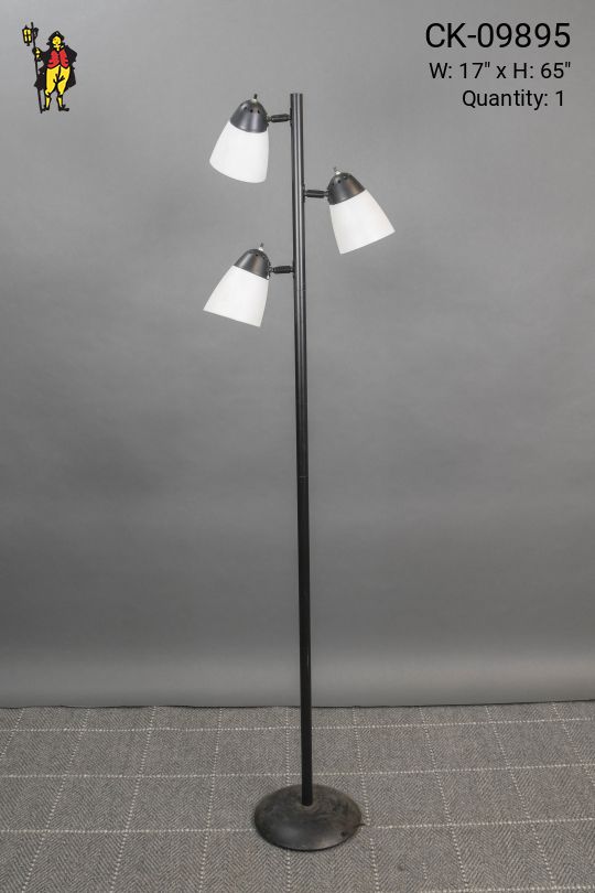 Black & White Three Light Bullet Reflector Floor Lamp
