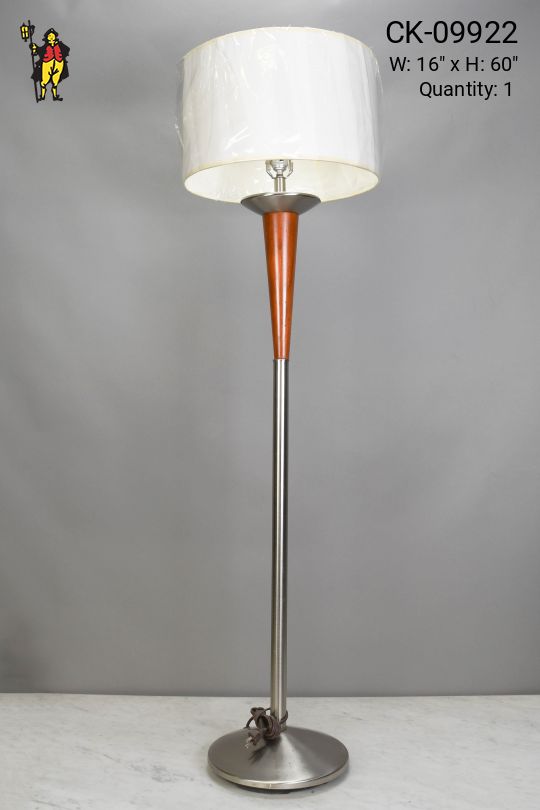 Nickel & Wood Floor Lamp