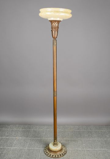 Brass Torchiere w/Marble Base