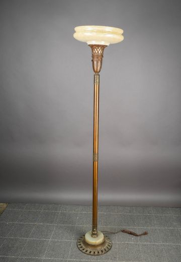 Brass Torchiere w/Marble Base