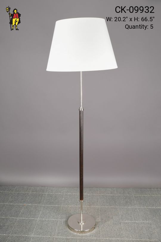 Wooden & Nickel Floor Lamp